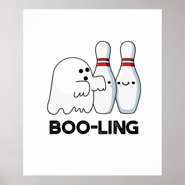Boo ling Funny Halloween Bowling Ghost Pun Poster (Framsidan)