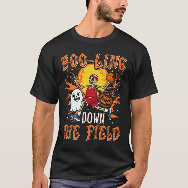 Boo - Ling The Field Sports Halloween T Shirt (Framsida)