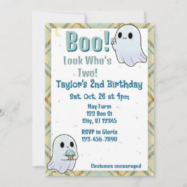 Boo, Look Who's Two, Ghost 2nd Birthday Inbjudningar