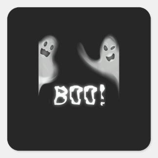 Boo! Lustigt Gömmande Peekaboo Scary Halloween Fyrkantigt Klistermärke