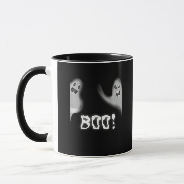 Boo! Lustigt Gömmande Peekaboo Scary Halloween Mugg (Vänster)