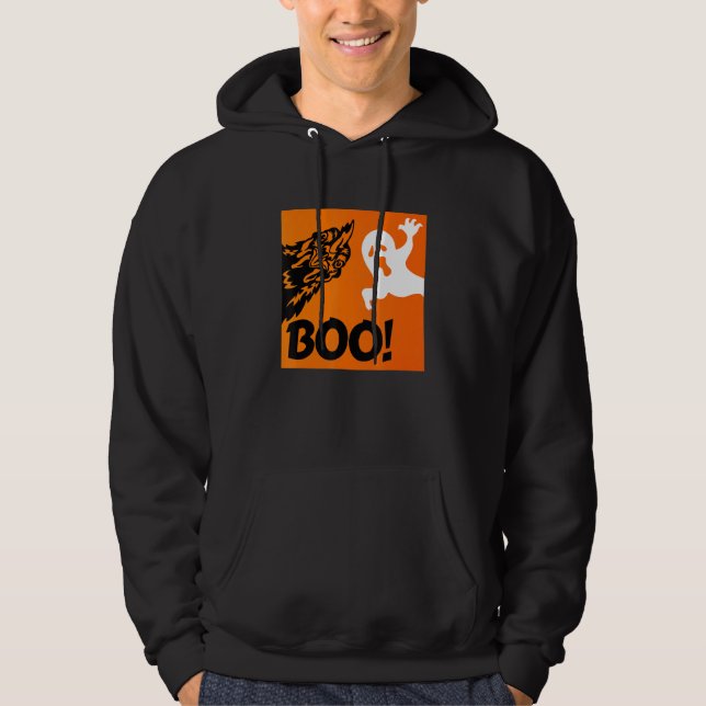 Boo! Lustiny Gömmande Peekaboo Scary Halloween Chi Hoodie (Framsida)