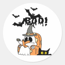 boo lycklig dag runt klistermärke