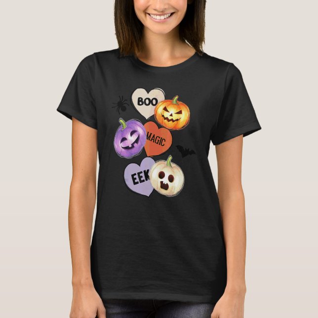 Boo Magic Pumpa Säsong Söt Höst Halloween Tack T Shirt (Framsida)