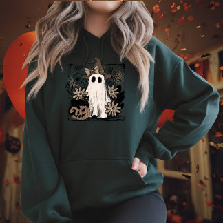 Boo Magic Vibes Boho Blommig Spöke T Shirt