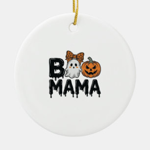 Boo Mama Halloween-spöke Pumpa Mamma T-shirt Desig Julgransprydnad Keramik