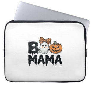 Boo Mama Halloween-spöke Pumpa Mamma T-Shirt Desig Laptop Fodral
