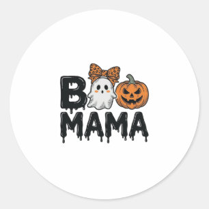 Boo Mama Halloween-spöke Pumpa Mamma T-shirt Desig Runt Klistermärke
