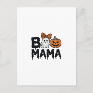 Boo Mama Halloween-spöke Pumpa Mamma T-Shirt Desig Vykort