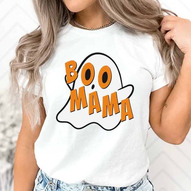 Boo Mamma Mor Ghost Halloween White T Shirt (boo mama ghost Halloween shirt for moms)