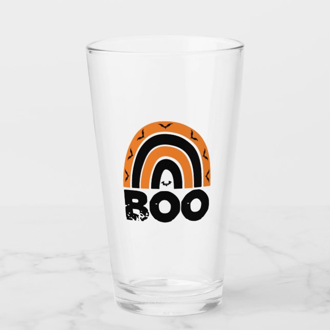 Boo med flygande Fladdermöss och regnbåge Glaskopp (Framsida)