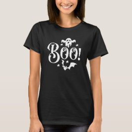 Boo! med Ghost, Skull, Fladdermus T Shirt