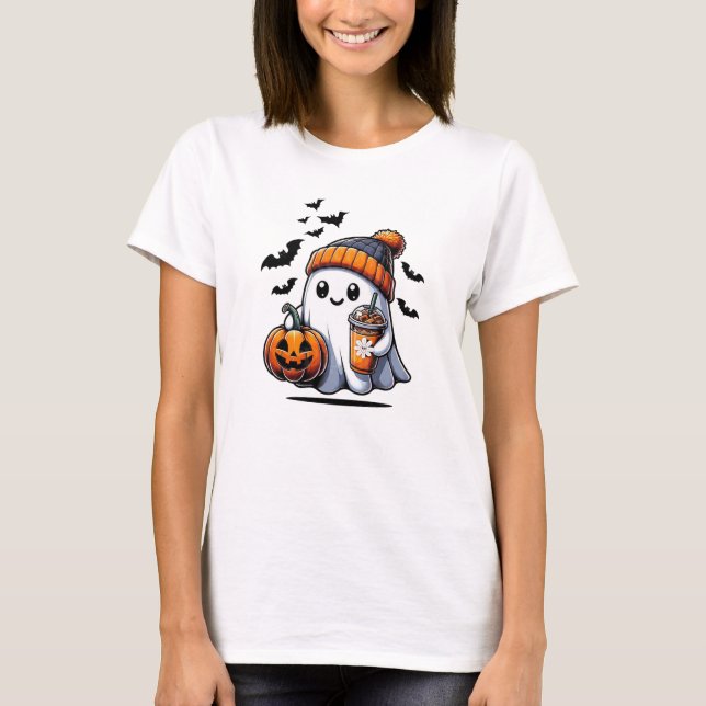 Boo med Shake T-Shirt | Funny Halloween Tee (Framsida)