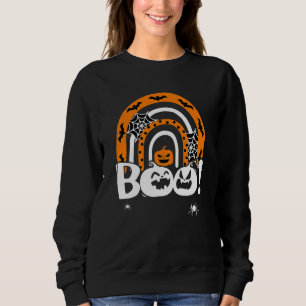 Boo Med Spindlar Och Häxhatt Regnbåge Halloween P T Shirt