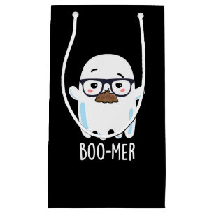 Boo-mer Funny Mitten Åldras Ghost Pun Mörk BG