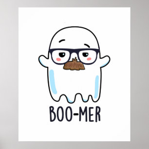 Boo-mer Funny Mitten Åldras Ghost Pun Poster