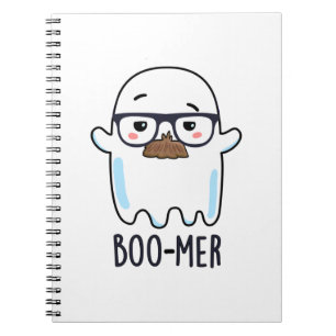 Boo-mer Rolig Medelålders Spök Puns Anteckningsbok