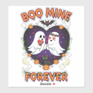 Boo Mine Forever - söta Halloween-spöken & katt Klistermärken