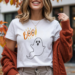 Boo Minimalist Ghost Halloween T-Shirt