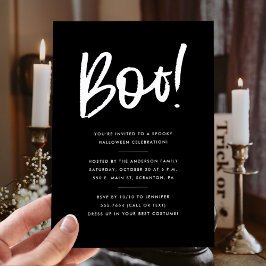 Boo Minimalist Halloween fest Inbjudningar