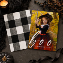 Boo Modern Script Anpassad Foto Halloween
