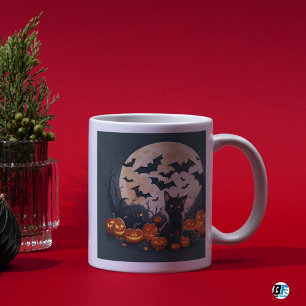 Boo! Mörk Halloween Theme Gift Design Kaffemugg