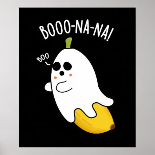 Boo-nana Funny Ghost Banana Pun Mörk BG Poster