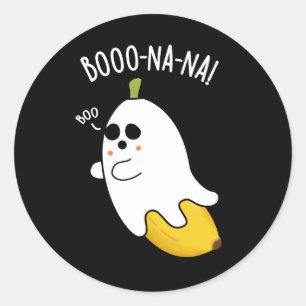 Boo-nana Funny Ghost Banana Pun Mörk BG Runt Klistermärke