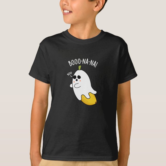 Boo-nana Funny Ghost Banana Pun Mörk BG T Shirt (Framsida)