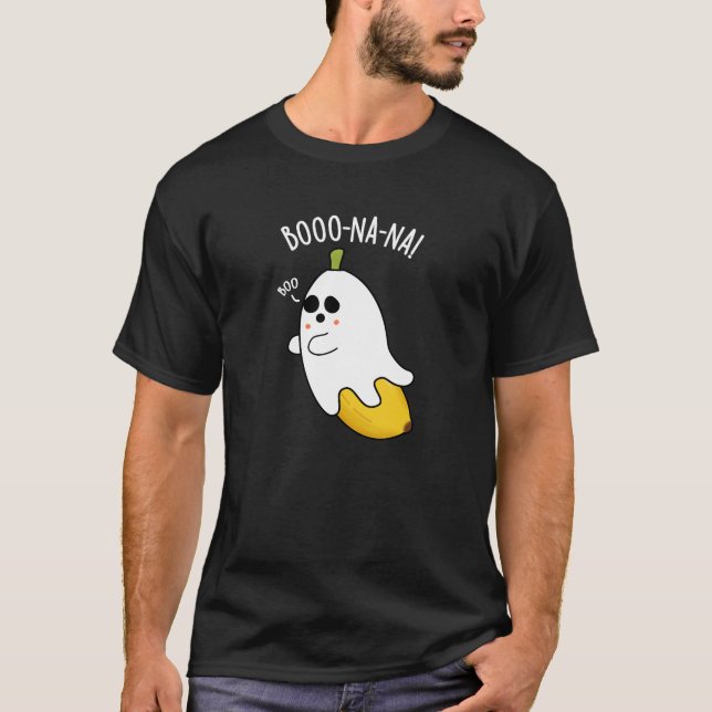 Boo-nana Funny Ghost Banana Pun Mörk BG T Shirt (Framsida)