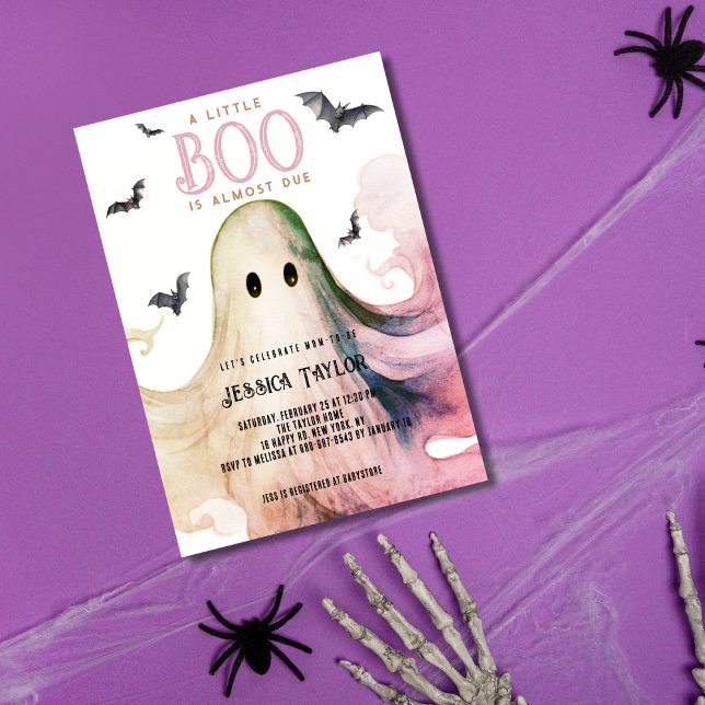 Boo Nästan Förfallen Blå Spökflicka Bebis Badrum Inbjudningar (Skapare uppladdad)