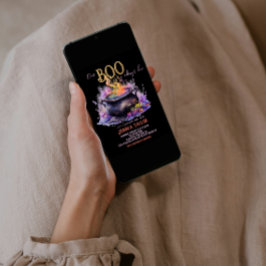Boo Nästan förfallen svart Rosa Cauldron Baby Show Inbjudningar