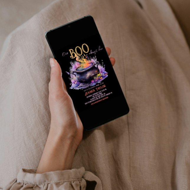 Boo Nästan förfallen svart Rosa Cauldron Baby Show Inbjudningar (Skapare uppladdad)