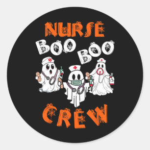 Boo Nurse SCrub Funny Ghost Halloween Costumes Wom Runt Klistermärke