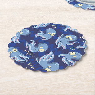 Boo Octopus Blue Kids Clothing & Décor Party Underlägg Papper