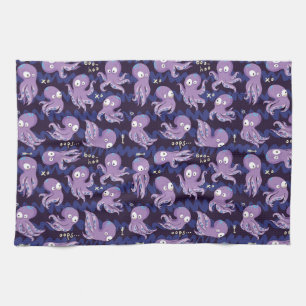 Boo Octopus Cute Lila Kids Clothing & Décor Kökshandduk