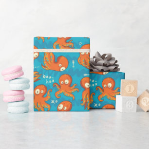 Boo Octopus Cute Multifärgad Kids Clothing & Décor Presentpapper