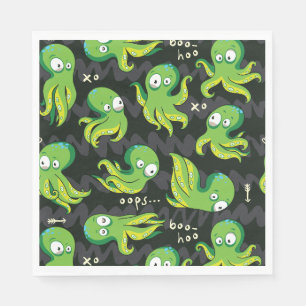Boo Octopus Grönt Kids Clothing & Décor Pappersservett