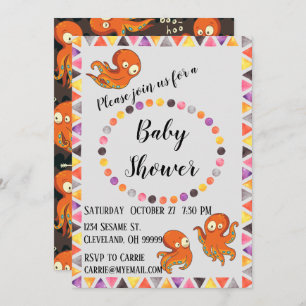 Boo Octopus under Sea Baby Shower-inbjudan Inbjudningar