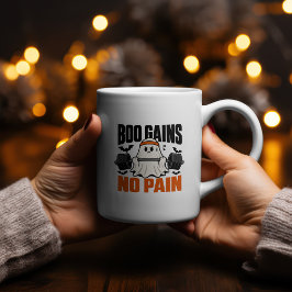 Boo Ökar Ingen Smärta Halloween Fitness Design Kaffemugg