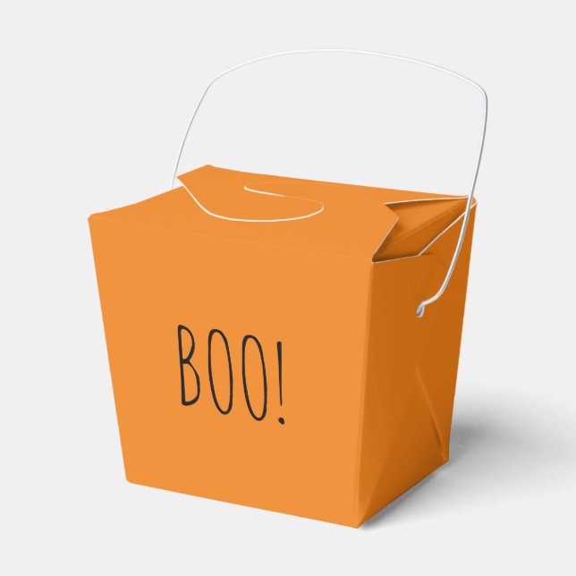 Boo orange, enkel typografi, roligt Halloween Presentaskar (Framsidan Sidan)