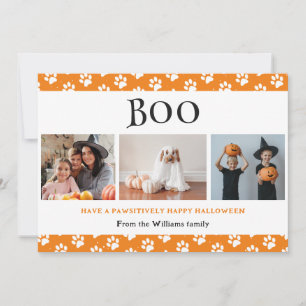 Boo Orange Pet Tassar 3 Photo Happy halloween Julkort