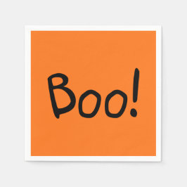 Boo orange söt handskriven typografi Halloween Pappersservett