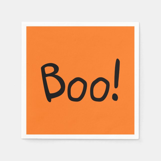 Boo orange söt handskriven typografi Halloween Pappersservett (Framsidan)