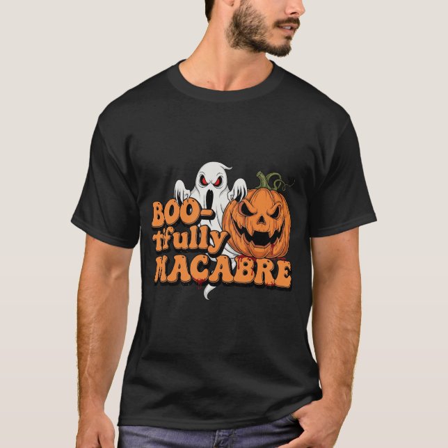 Boo-outtröttligt Macabre Halloween-fasa 2 T Shirt (Framsida)
