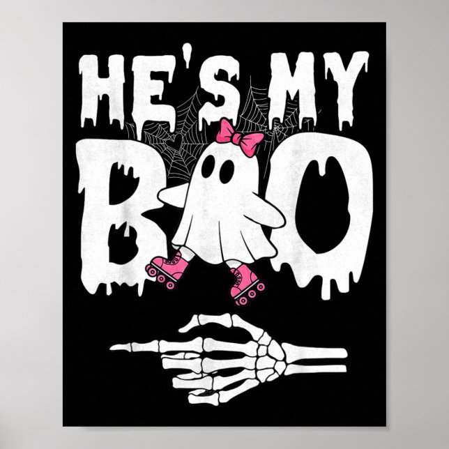Boo par matchande spöke halloween rullskridsko poster (Framsidan)