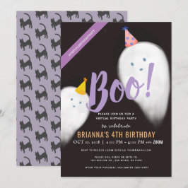 Boo Party Hat Ghost Halloween Virtuell Birthday Inbjudningar