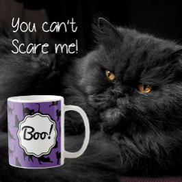 Boo! Personlig Halloween Lila Black Fladdermus Kaffemugg