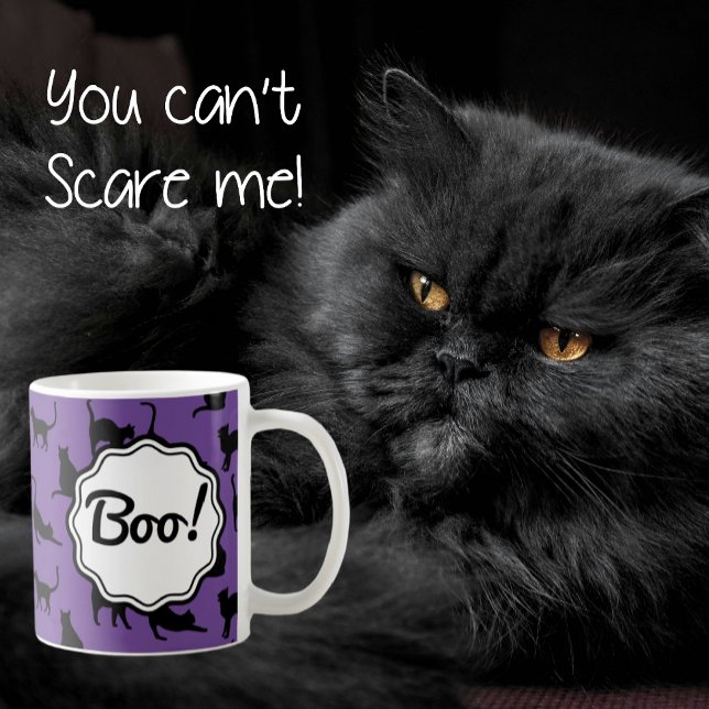 Boo! Personlig Halloween Lila Black Fladdermus Kaffemugg (This year's Halloween Color 
Is Shades of Purple Haze!)