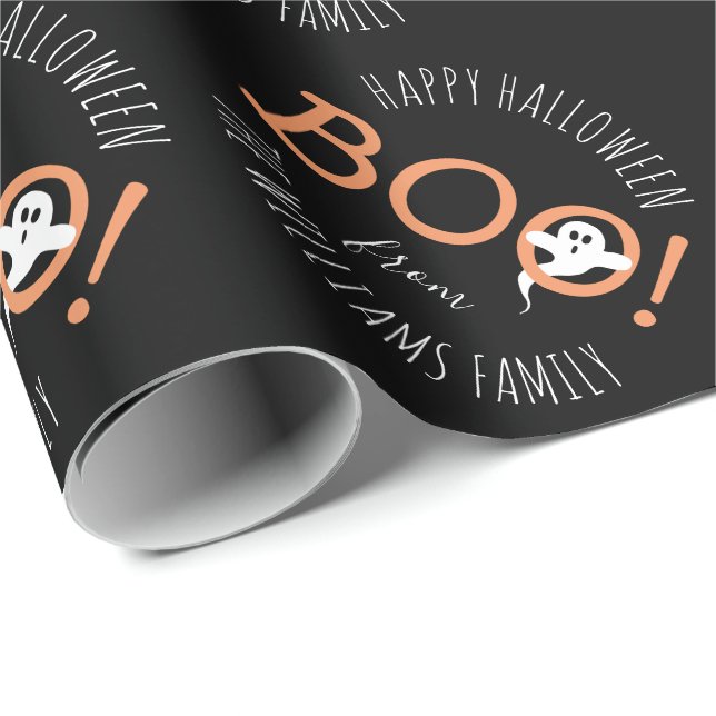 BOO! Personligen Ghost Mönster Halloween fest Presentpapper (Rullad Hörn)